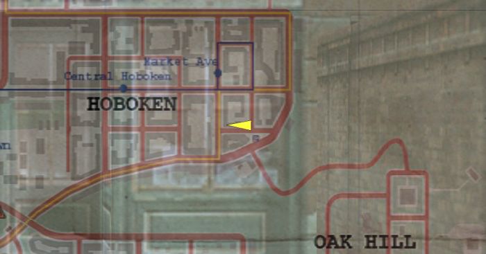 Mapa do Ironmonger's w Hoboken